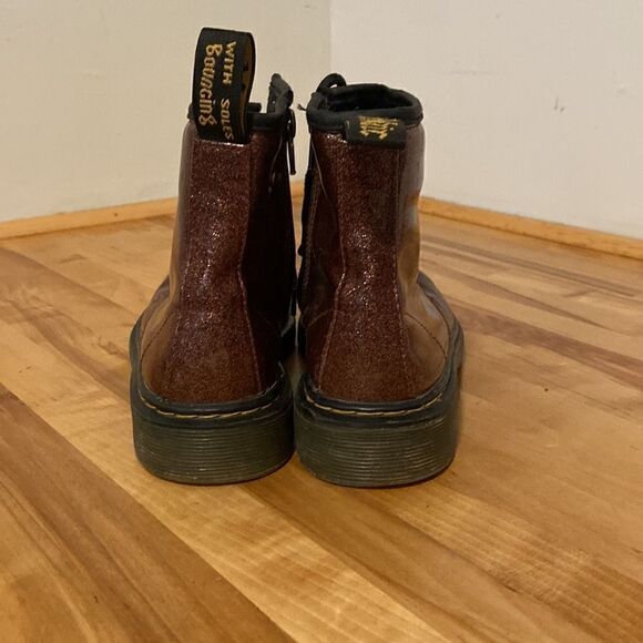 Dr. Martens Maroon Purple 1460 Glitter J Side Zip Combat Ankle Boots Size 3 - Picture 4 of 9